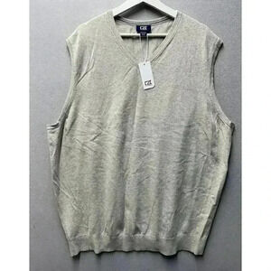 NEW Cutter & Buck Men’s Douglas Cotton Blend Sweater‎ Vest Sand Size 2XT